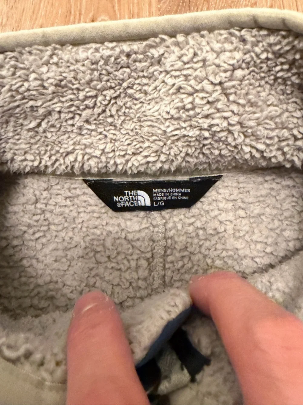 The North Face Campshire Sherpa Vest Light Gray Navy Accents Men’s Large Warm